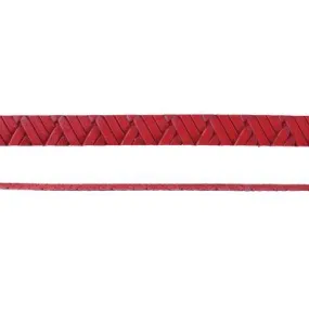 10mm Red Geometric Weave Flat Leather