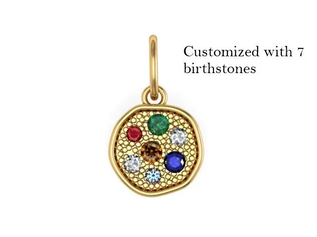 14 Karat Gold Personalized Family Birthstone Pendant