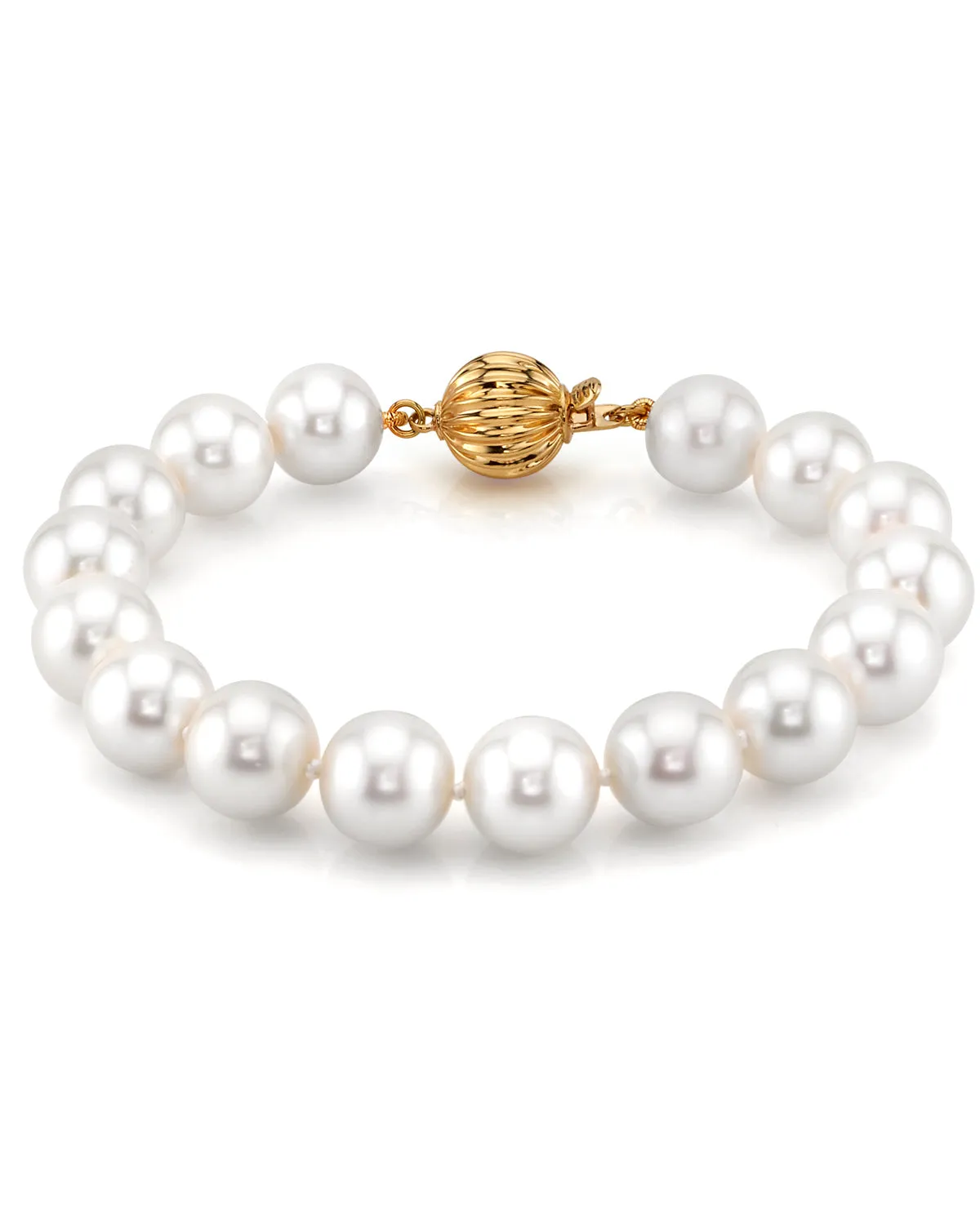 9.5-10.5mm White Freshwater Pearl Bracelet - AAAA Quality