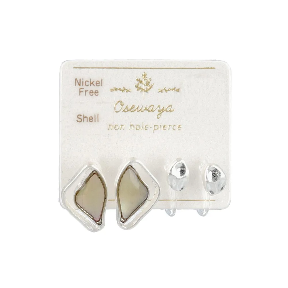 Abstract Design Invisible Clip On Earring Set