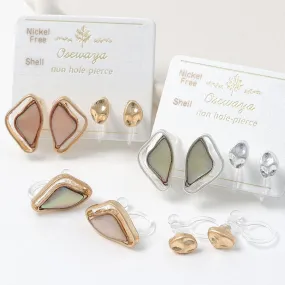 Abstract Design Invisible Clip On Earring Set