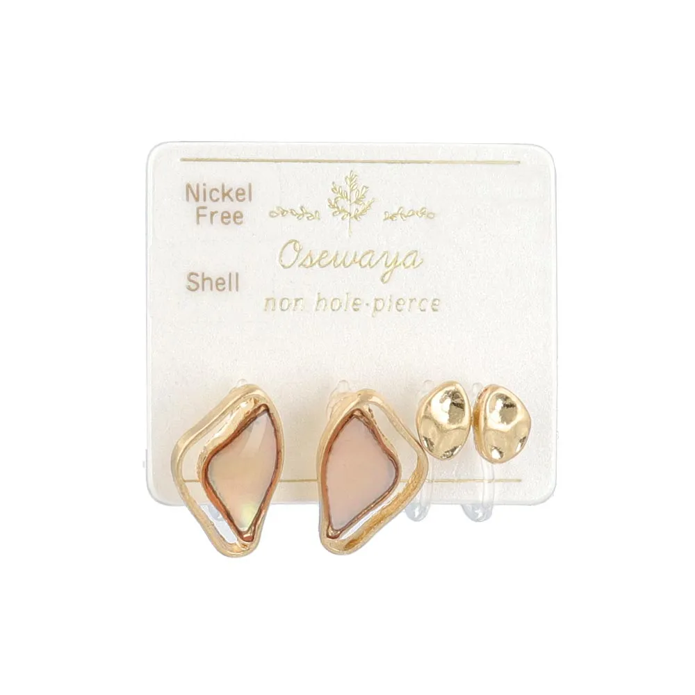 Abstract Design Invisible Clip On Earring Set