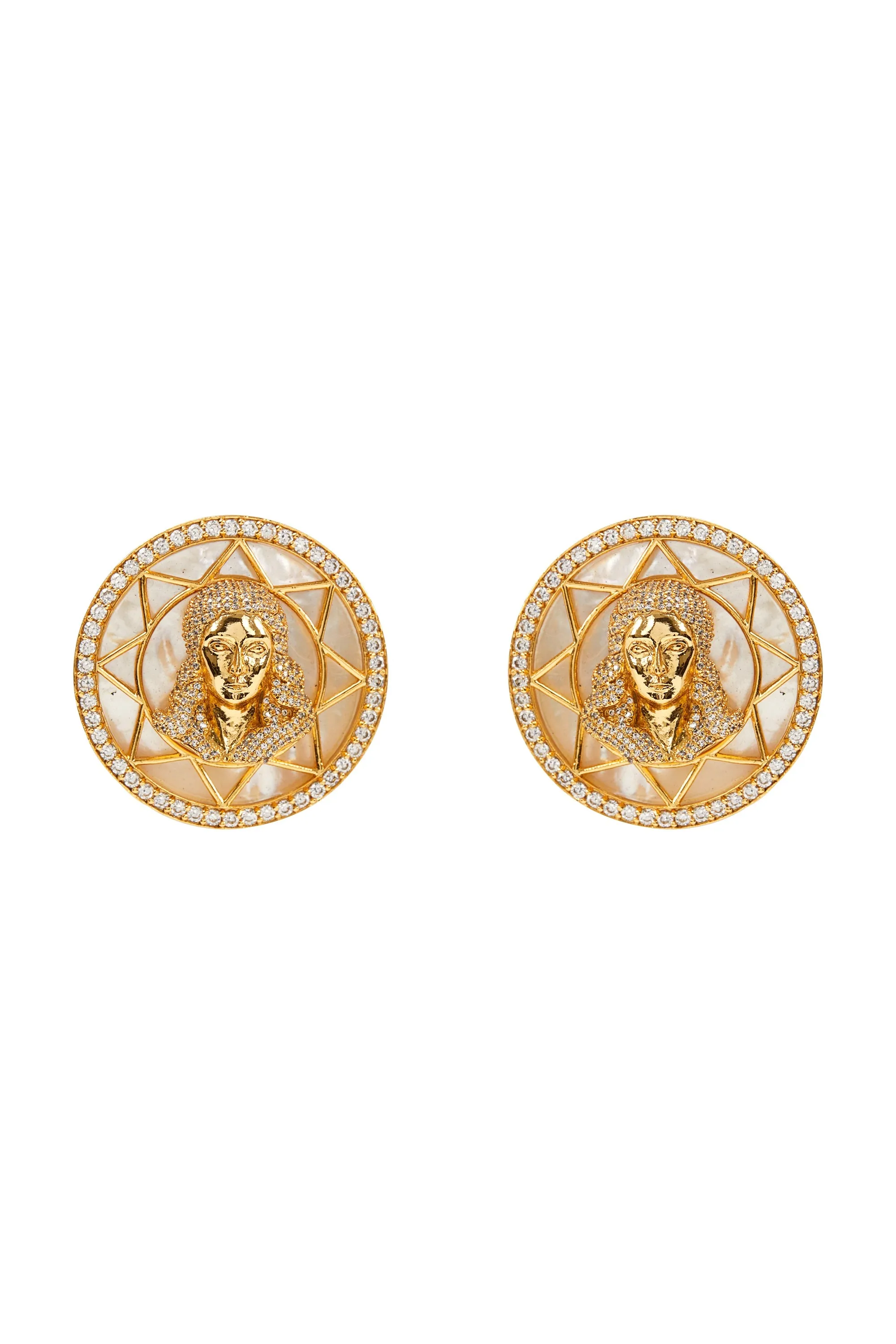 Angelic Realm Stud Earrings - Gold Plated