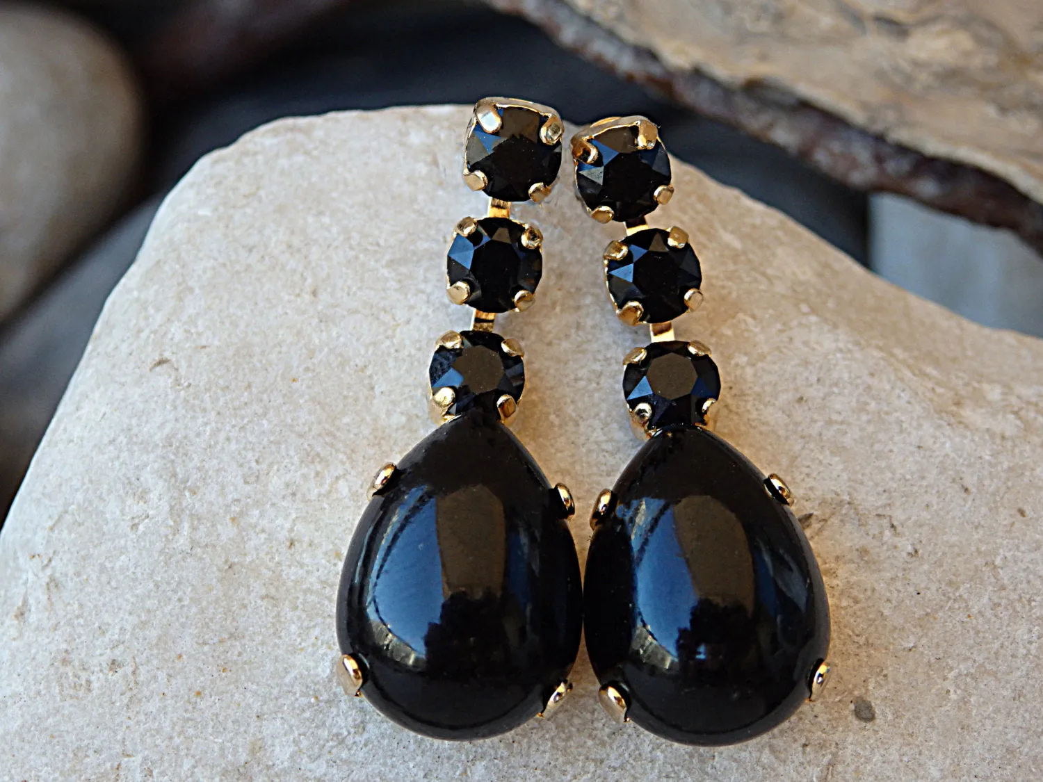 Black Onyx and Rebeka Earrings