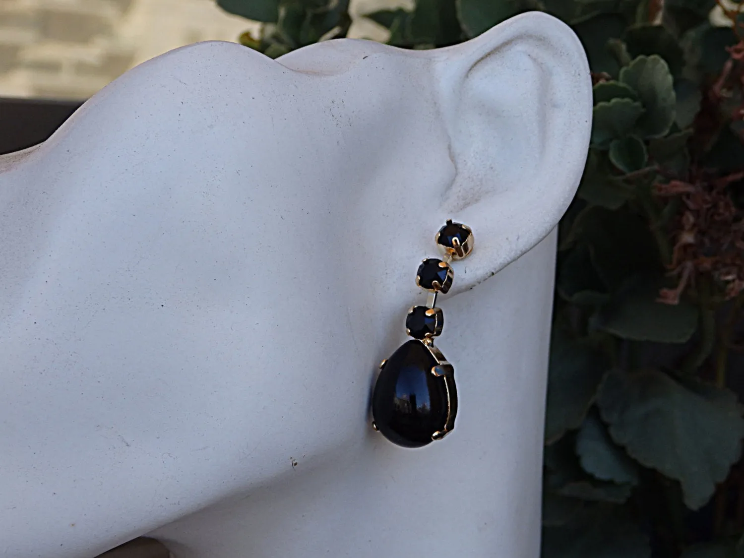 Black Onyx and Rebeka Earrings