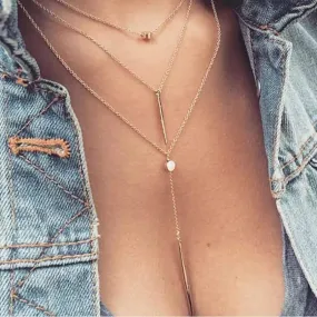 Boho Layered Bar Necklace