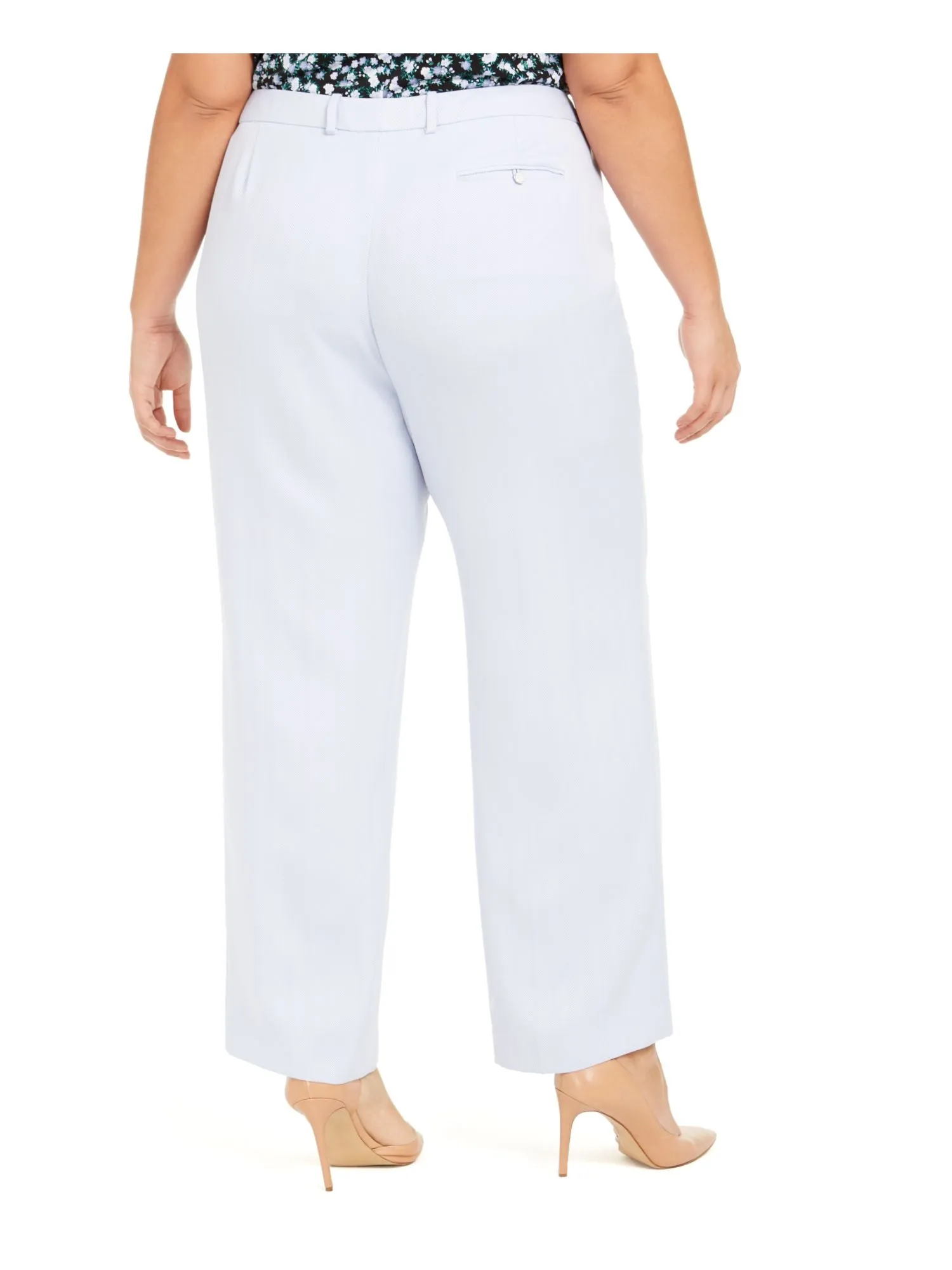 CALVIN KLEIN Womens Herringbone Straight leg Pants