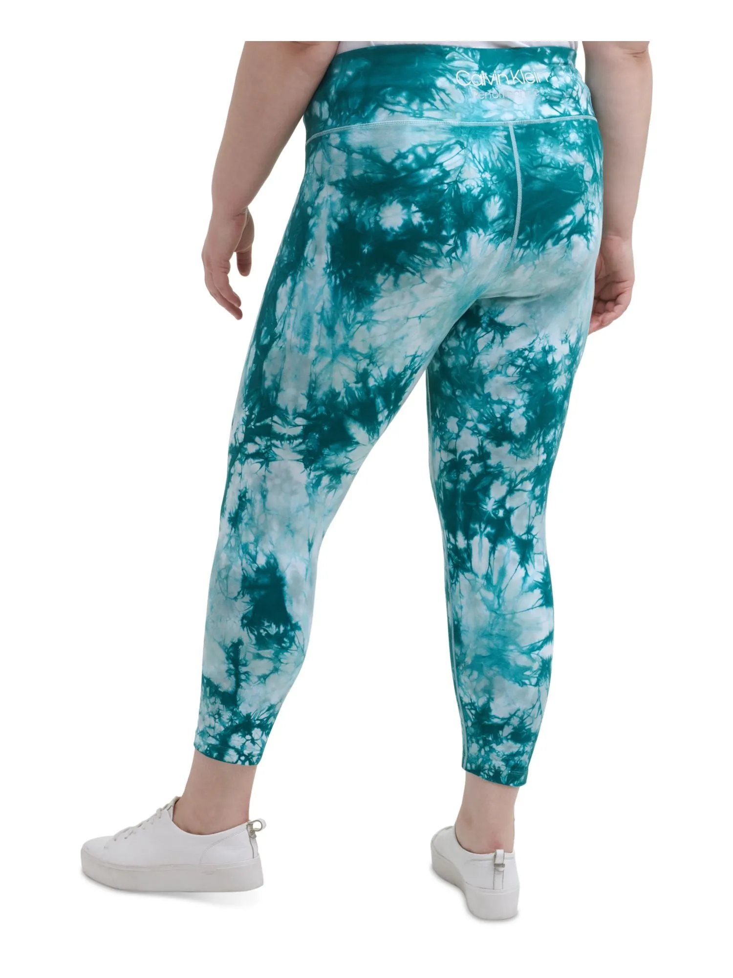 CALVIN KLEIN Womens Stretch Pocketed Tie Dye Active Wear Skinny Leggings