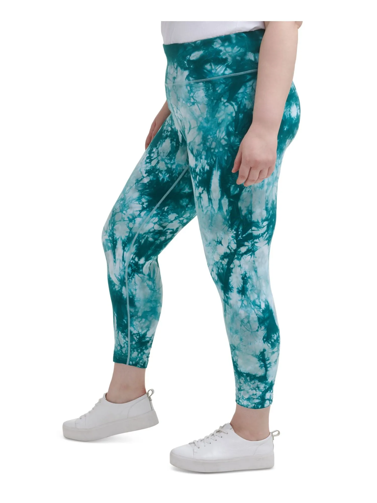 CALVIN KLEIN Womens Stretch Pocketed Tie Dye Active Wear Skinny Leggings