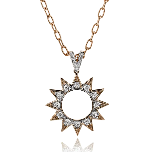 Celestial Medallion Pendant Necklace in 18k Gold with Diamonds