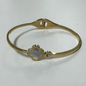 Clover and Rhinestone Bangle