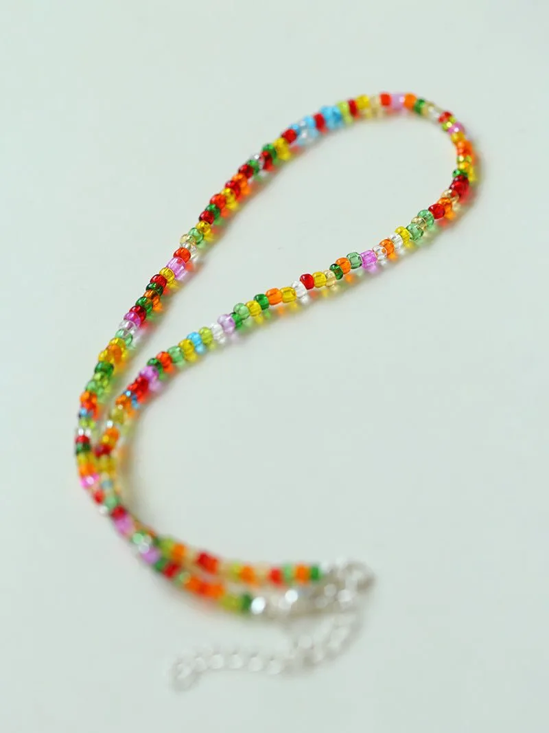 Colorful Beaded Pearl Necklace