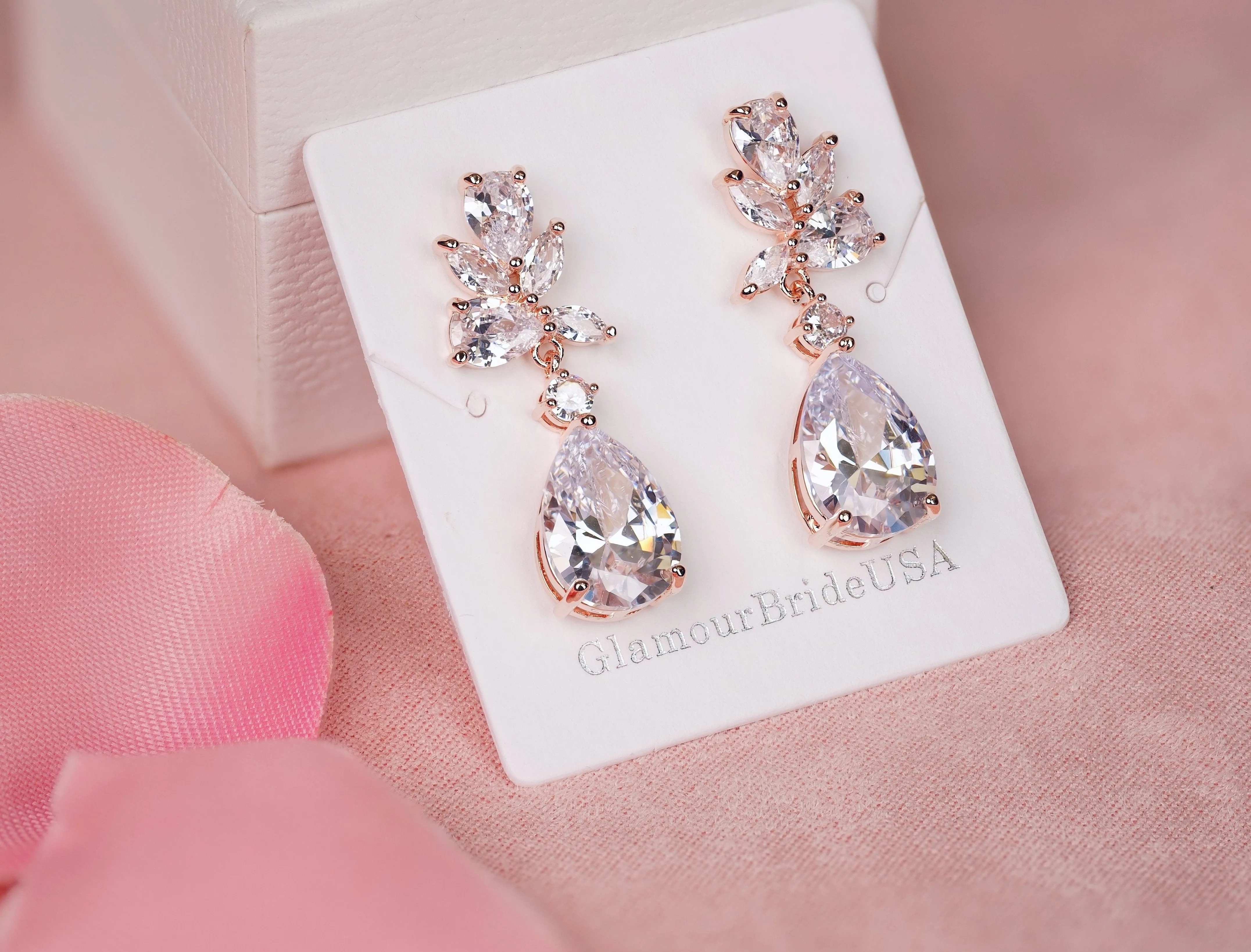 Crystal Drop Earrings - Christina