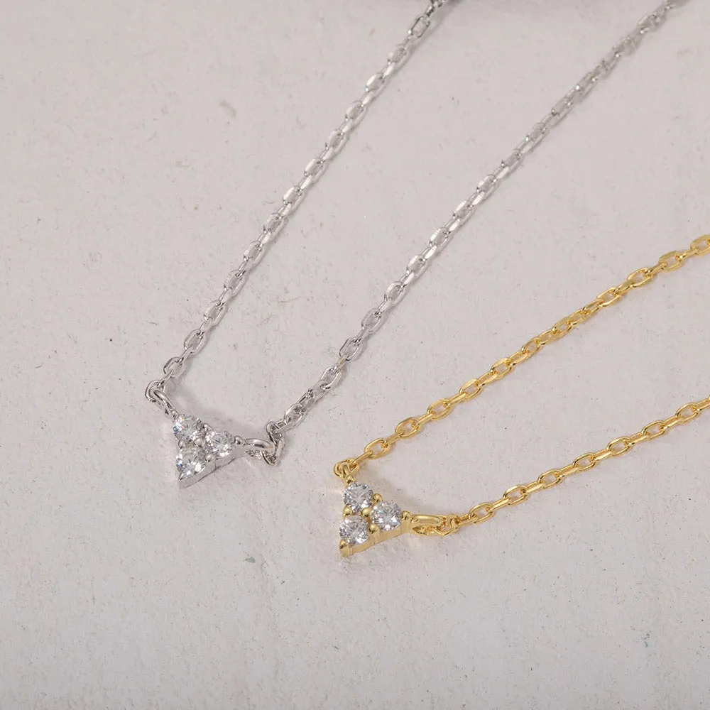 Cubic Zirconia Triangle Necklace