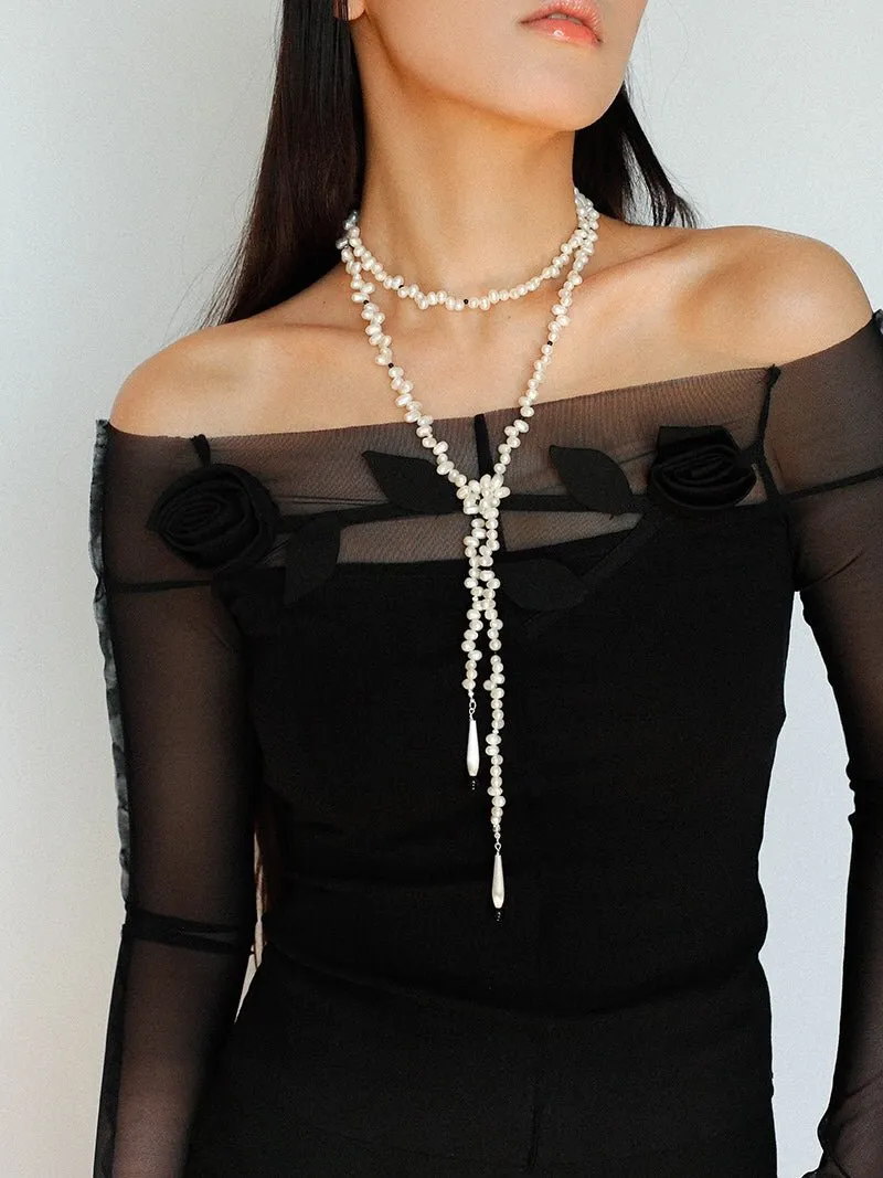 Dance of Pearls Natural Irregular Pearl Long Necklace