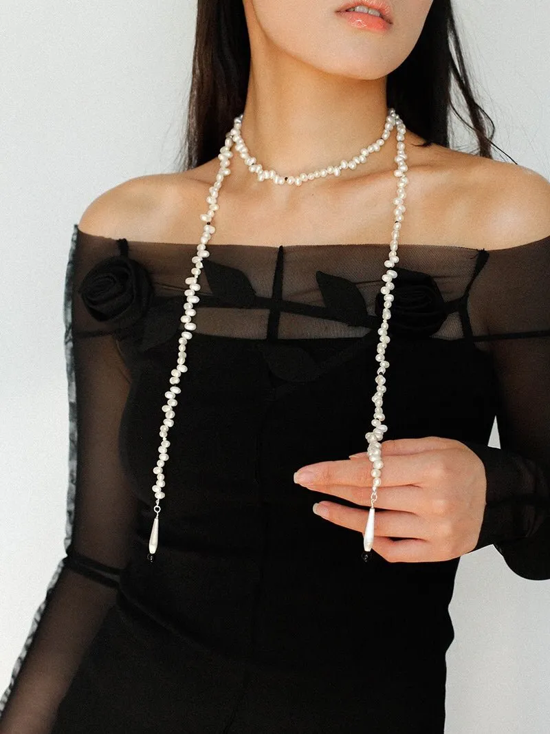 Dance of Pearls Natural Irregular Pearl Long Necklace