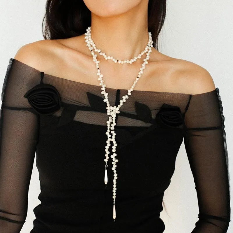 Dance of Pearls Natural Irregular Pearl Long Necklace