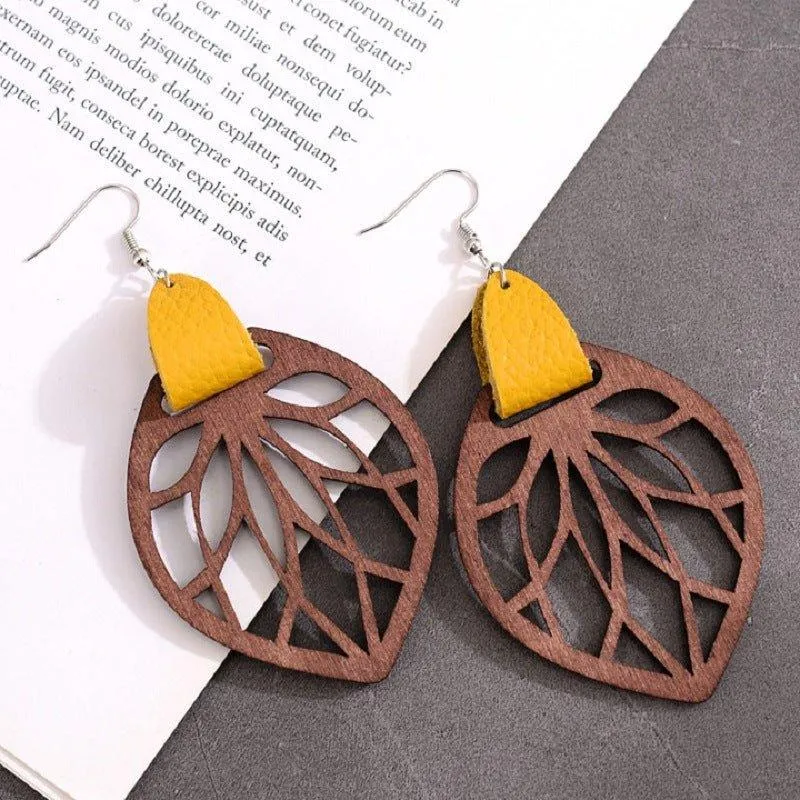 Designer Leaf Drop Earrings