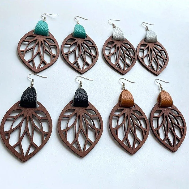 Designer Leaf Drop Earrings