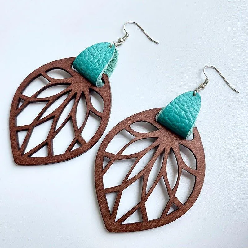 Designer Leaf Drop Earrings