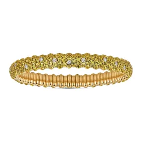 Domed Stretch Bracelet with Yellow Sapphire & Diamonds