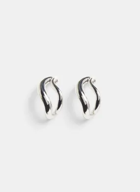 Elongated Abstract Hoop Earrings