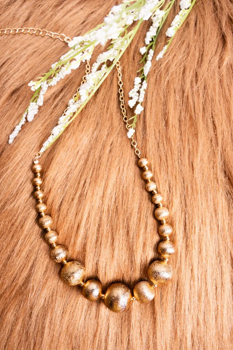 Emberly Goldtone Bead Necklace