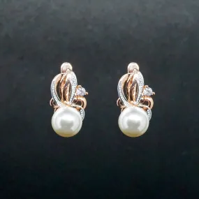 Emily X - Rose Gold White Pearl Drop Earrings