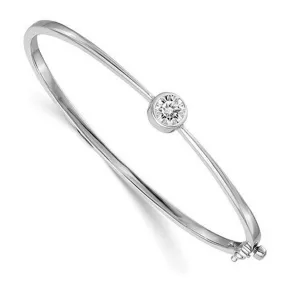 Forever One Moissanite 6.5mm Round Forever One 14kt White Gold Bangle