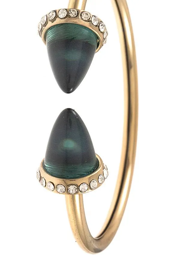 Gem Cone Tip Cuff Bracelet