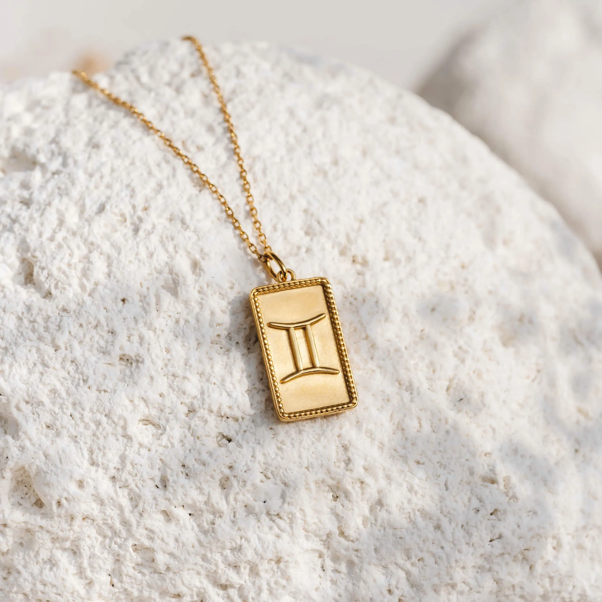 Gemini Necklace with Charm Pendant