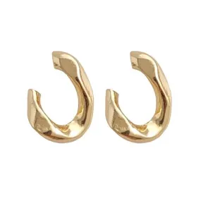 Gold Teardrop Minimal Invisible Clip On Earrings