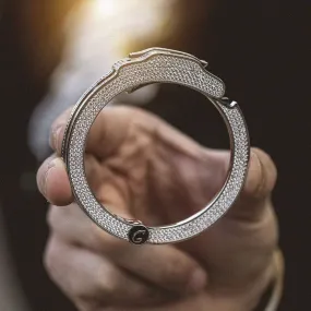 Handcuff Bracelet in White Gold