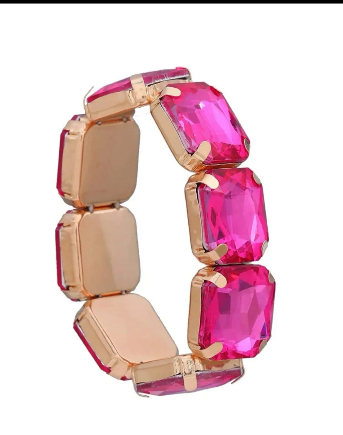 Hot Pink Rhinestone Bracelet