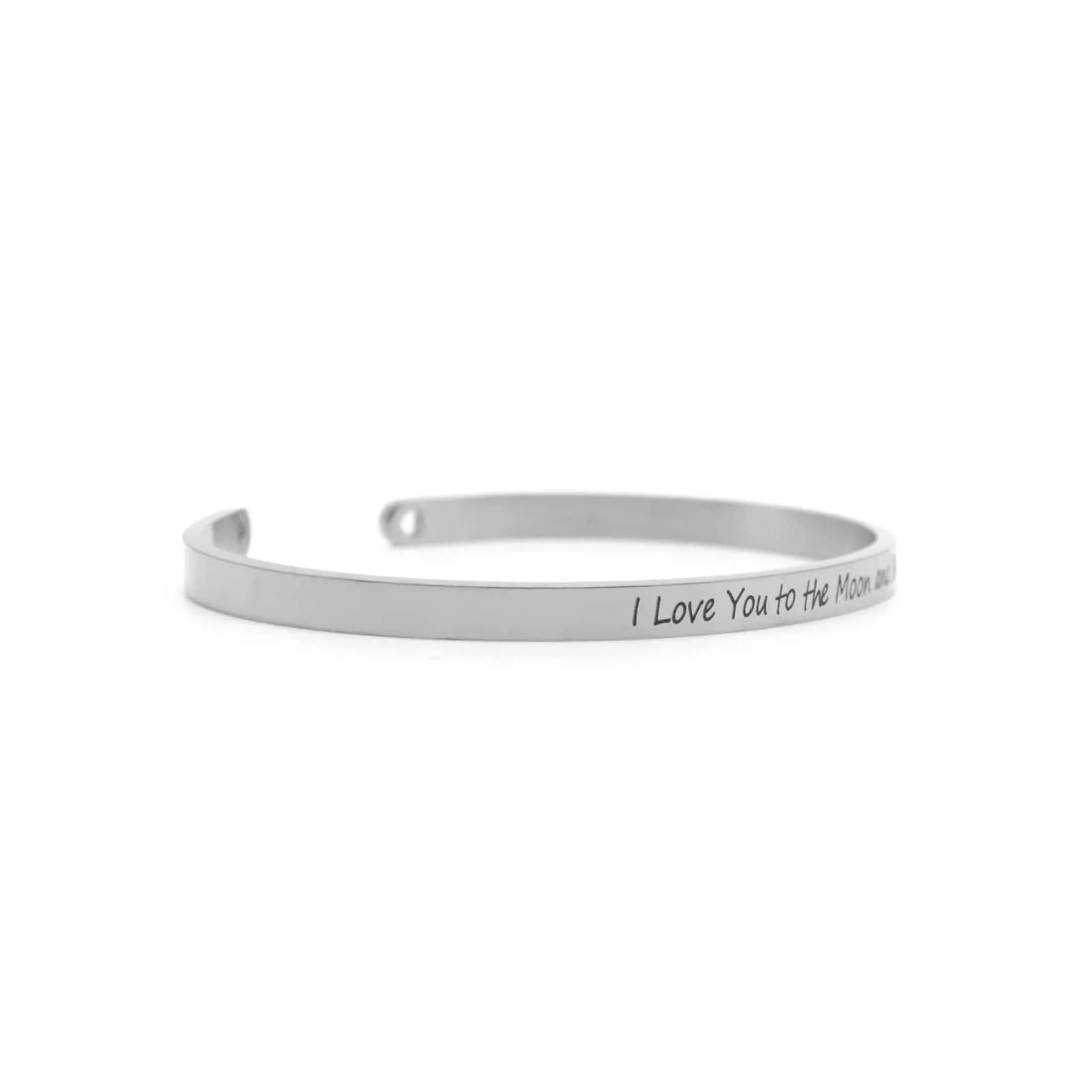 I Love You to The Moon and Back Silver Mantra Bands