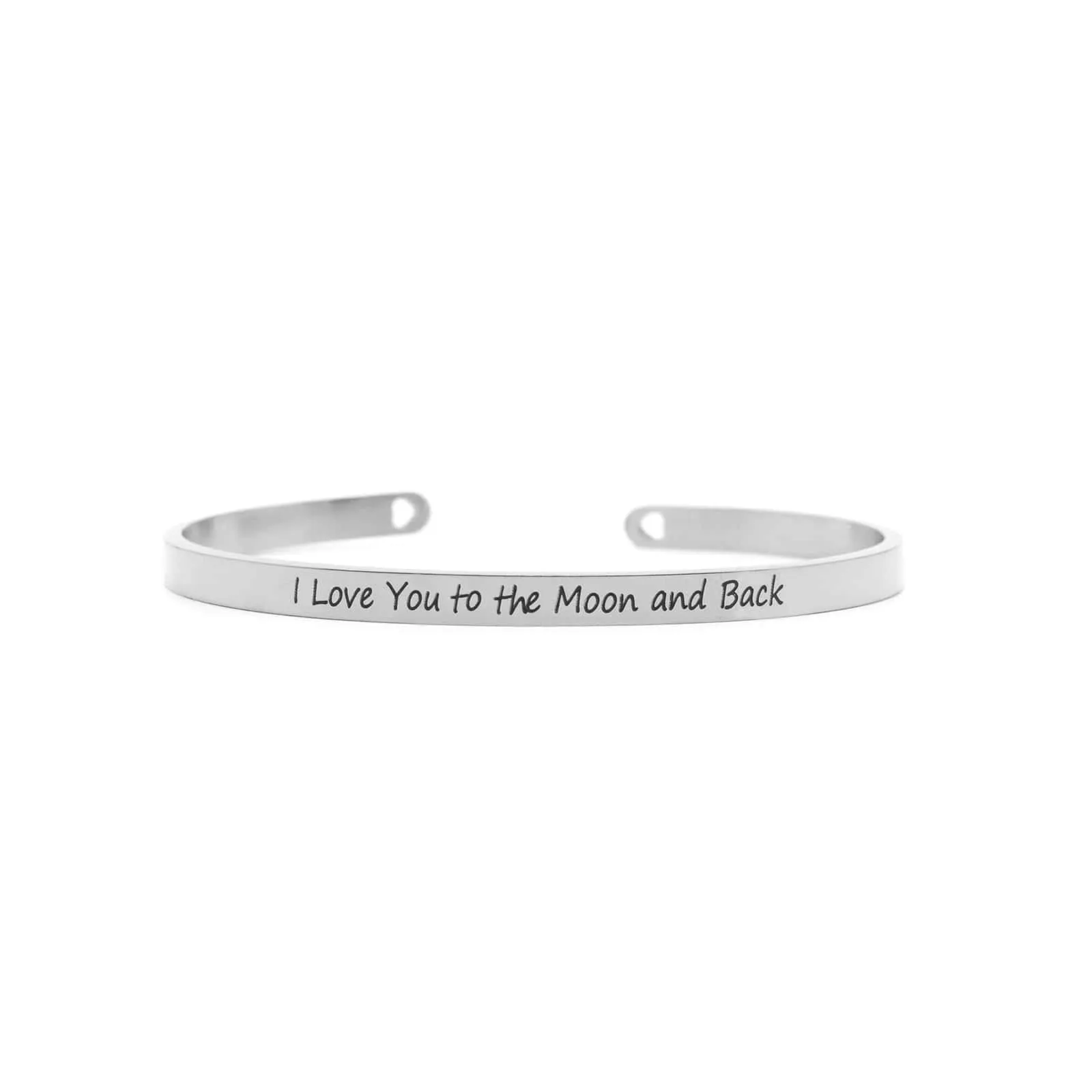 I Love You to The Moon and Back Silver Mantra Bands