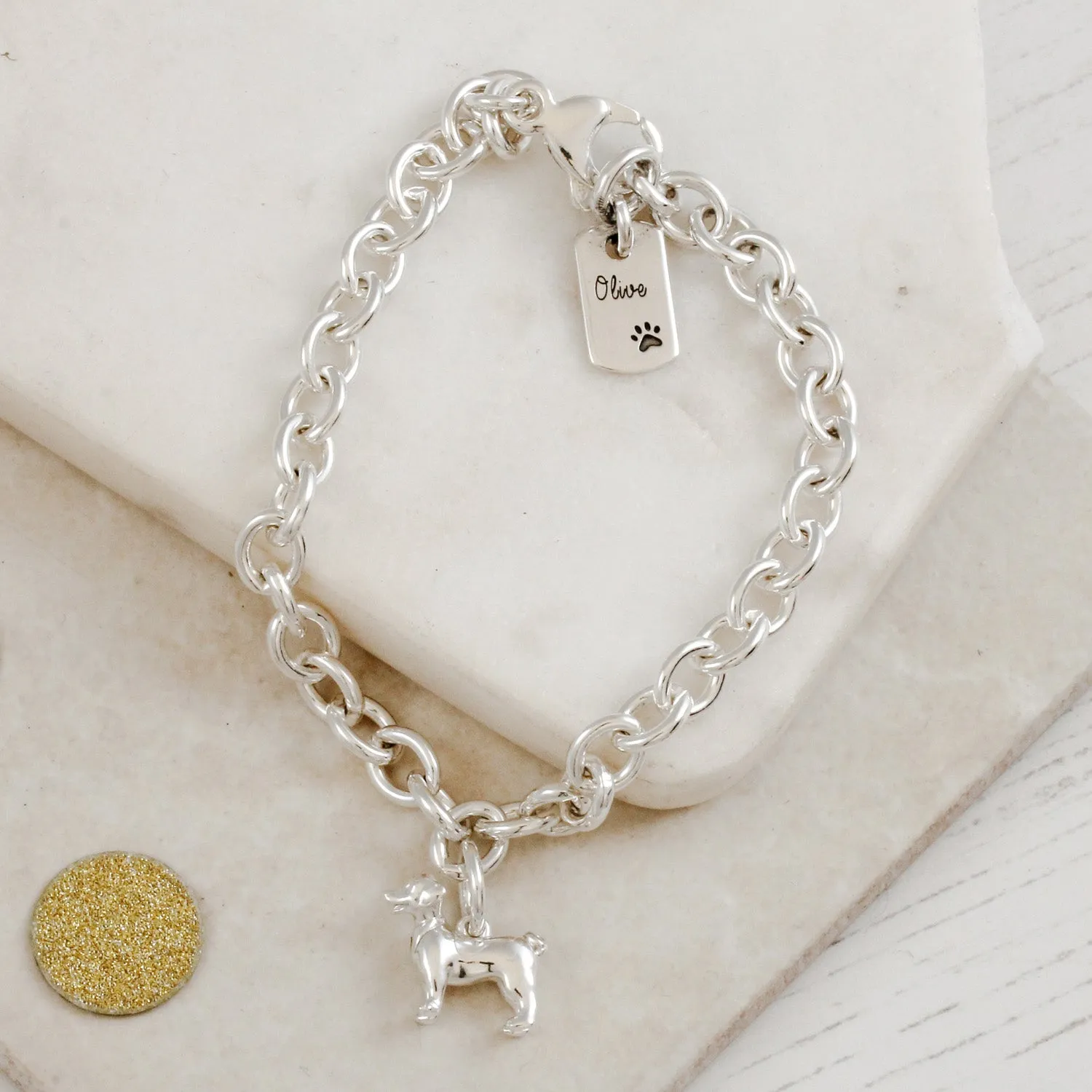 Jack Russell Terrier Silver Dog Charm Bracelet