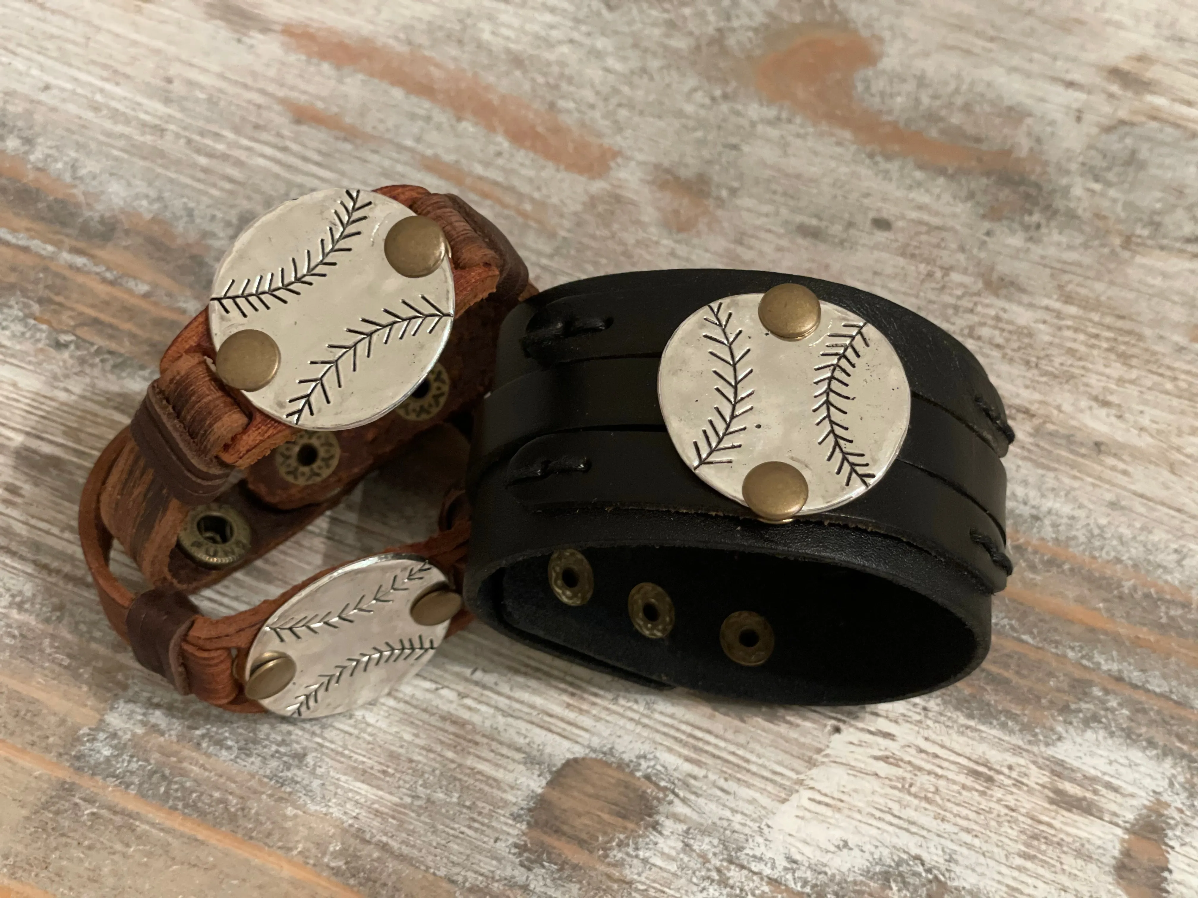 Leather Sports Cuffs (Baseball/Softball/Soccer/Football)