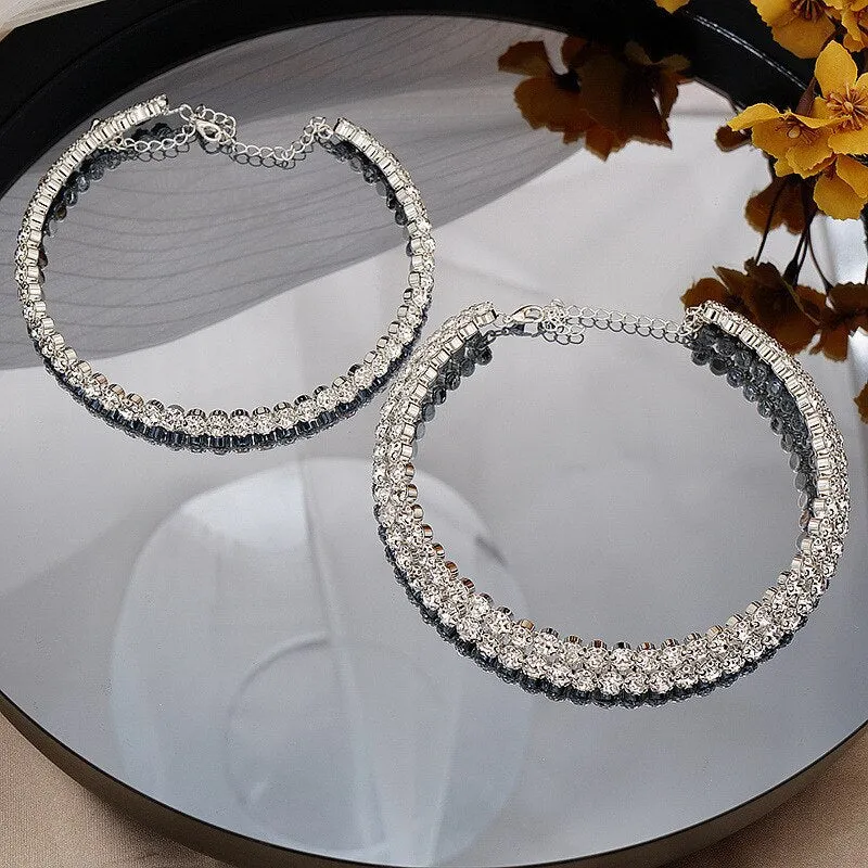 luxury layered crystal choker necklace elevate