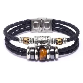 Mens Bracelet Braided Leather