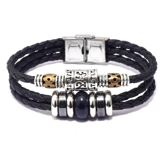 Mens Bracelet Braided Leather