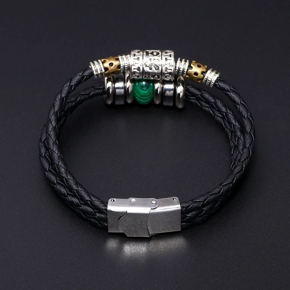 Mens Bracelet Braided Leather