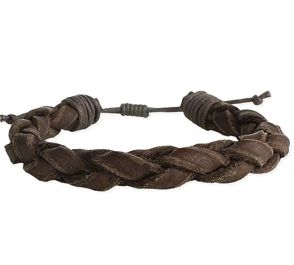 Mens Leather Pull Bracelet - A Cord of 3 Strands