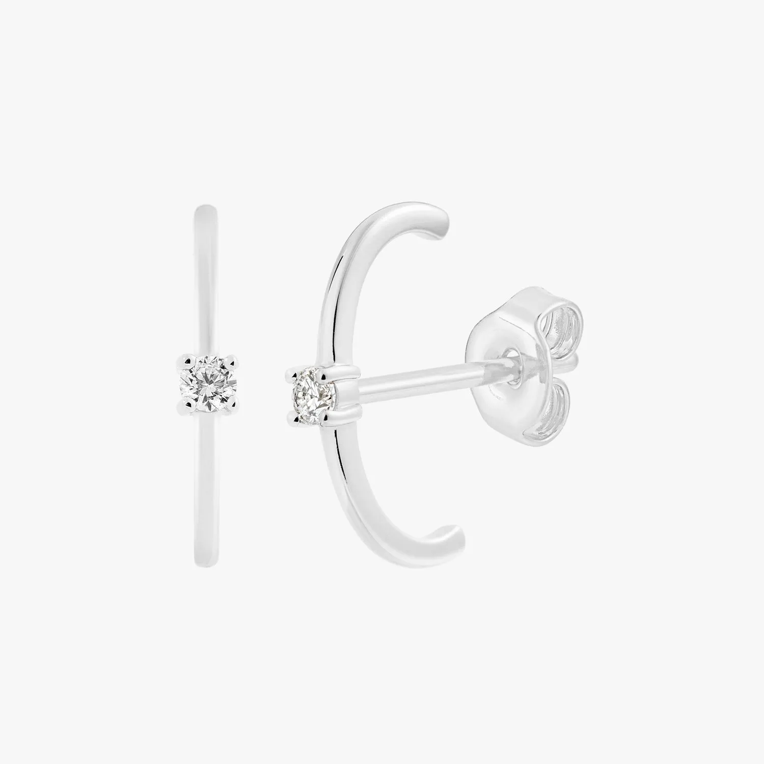 Minimal CZ Suspender Earrings