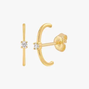 Minimal CZ Suspender Earrings