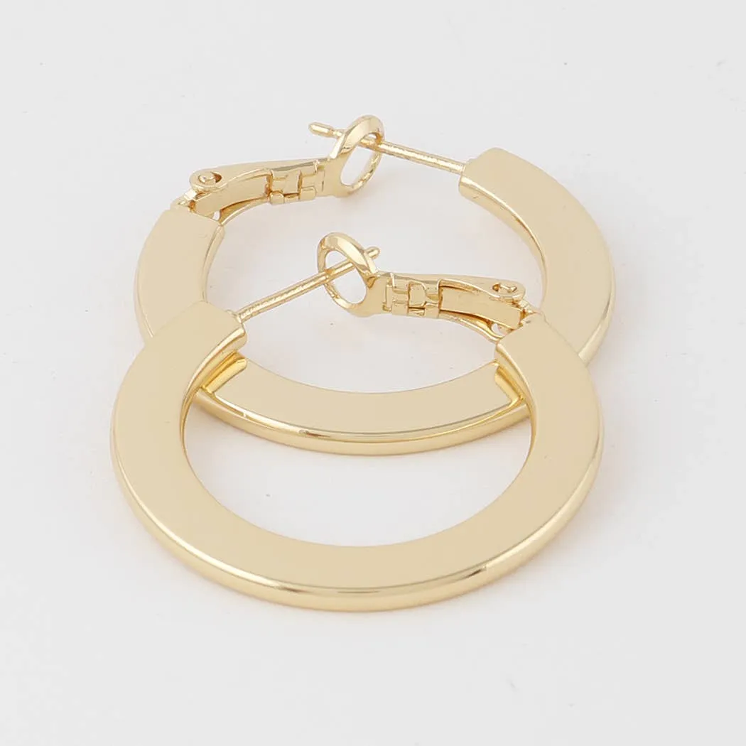 Minimal Flat Disk Hoop Earrings