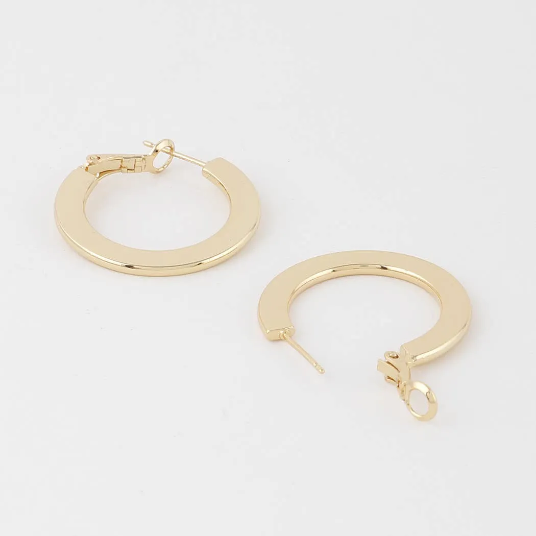 Minimal Flat Disk Hoop Earrings