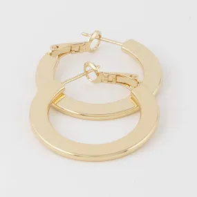 Minimal Flat Disk Hoop Earrings