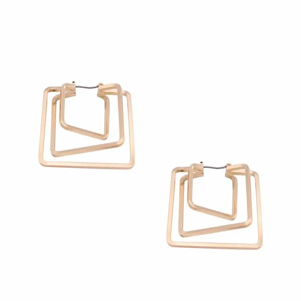 Minimal Gold Square Cut Out Earrings