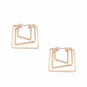 Minimal Gold Square Cut Out Earrings